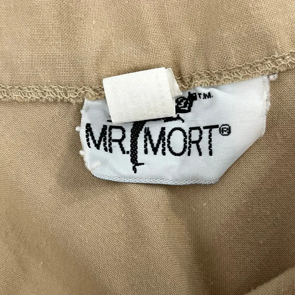 Mr Mort Tan Khaki A Line Basic Plain Modest Flowy Lightweight Vintage Skirt